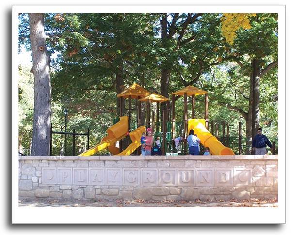 Children playing on a playground located at Washington Park in Springfield, IL.